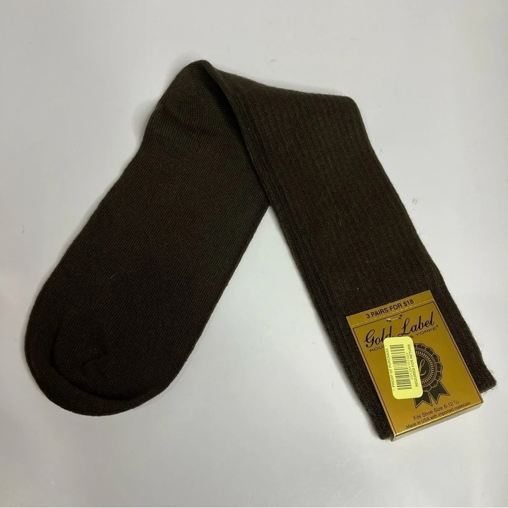NWT Vintage‎ Roundtree & Yourke gold label dress socks